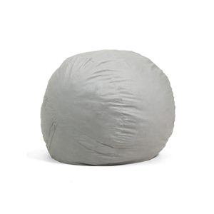 2025 mode haute qualité <span class=keywords><strong>pas</strong></span> <span class=keywords><strong>cher</strong></span> argent gris rond velours adulte grand pouf chaise canapé pouf chaise avec poignée pour un déplacement facile - Product Image 4
