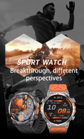 Reloj Inteligente KC93 AMOLED con Brújula, GPS, Monitoreo de Salud, Linterna, Batería de 650 mAh, Resistente al Agua 3ATM, Reloj Inteligente para Hombre para Actividades al Aire Libre