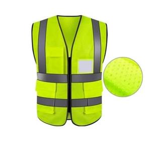 Günstige reflektierende High Visibility Yellow Lime Mesh Warnung Signal Weste Hochwertige gestrickte orange gelbe Sicherheits weste - Product Image 1