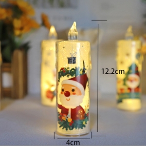 Velas LED sin Llama con Diseño Navideño de Papá Noel y Muñeco de Nieve, Funcionan con Pilas, Decoración Navideña para Festividades - Product Image 6