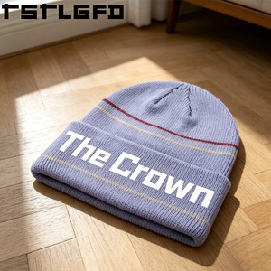 Gorros de Punto Personalizados con Logotipo, Gorro de Invierno a Rayas de Dos Tonos, Tejido Suave, con Borde Reforzado, Venta al Por Mayor, Fabricante - Product Image 2
