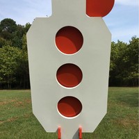 Cible de torse en acier AR500 personnalisée en usine, épaisseur 3/8 po, avec pagaies orange réactives, accessoire pour événements d'entraînement tactique en extérieur
