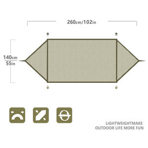 Индивидуальный дизайн противомоскитная сетка 260x140 см Открытый легкий Кемпинг гамак с навесом - Product Image 3