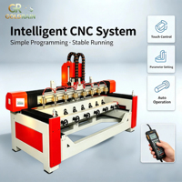 Router CNC de 8 cabezales con rotatorio para tallado de madera 3D y muebles
