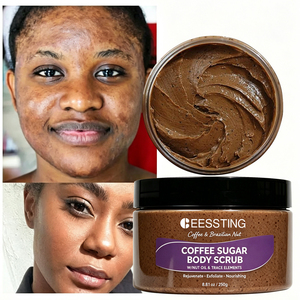 Gommage corporel hydratant et éclaircissant au curcuma en gros, plusieurs saveurs, gommage au sucre exfoliant au café bio pour le corps - Product Image 1
