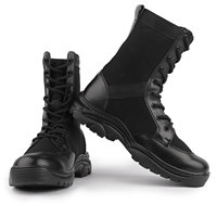 BS129 vente chaude bottes tactiques d'extérieur confortables chaussures en cuir de sécurité noir maille anti-glissant respirant bottes de randonnée