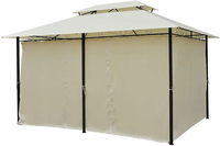 Gazebo de Metal de Alta Calidad con Estructura de 3*4*2.6m, Carpa Decorativa de Hierro Forjado para Exteriores, Gazebos Romanos en Venta