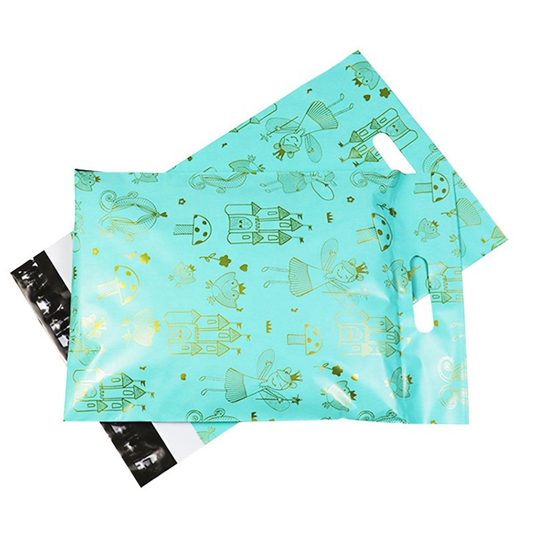 Поставщик по почте Sacchetti, биоразлагаемая упаковка с логотипом на заказ, курьерский конверт, почтовый пакет с ручкой