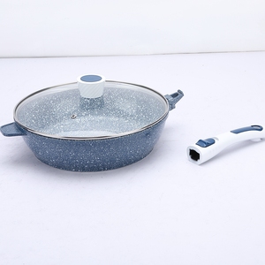 <span class=keywords><strong>Wok</strong></span> de Aleación de Aluminio Antiadherente de 28 cm con <span class=keywords><strong>Mango</strong></span> <span class=keywords><strong>Desmontable</strong></span> y Tapa de Vidrio Templado Ecológico - Product Image 4