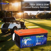 Batterie à décharge profonde haute performance 24V 300AH Grade A LiFePO4 pour voiturette de golf avec bus CAN et connecteur Anderson, 6000+ cycles, CE RoHS IP67, OEM ODM