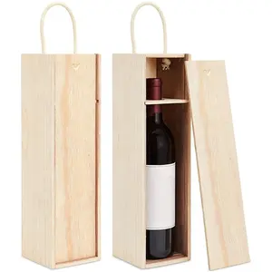 승화 프리미엄 빈 더블 미완성 소나무 나무 와인 병 상자 주방 테이블 장식