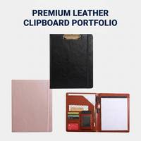 Porte-documents en cuir PU de qualité supérieure avec logo personnalisé, format A4, avec bloc-notes et fermeture magnétique