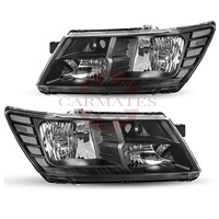 Feux avant noirs CH2503222 pour Dodge Journey 2009-2020, boîtier chromé, phares ambrés 5116288AA 5116288AB