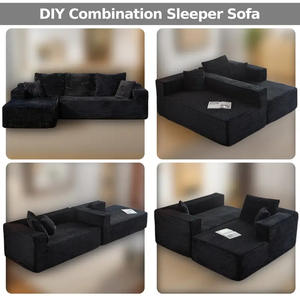 Approvisionnement exclusif transfrontalier <span class=keywords><strong>de</strong></span> canapé <span class=keywords><strong>cube</strong></span> compressible, canapé trois places en velours côtelé, style minimaliste italien pour salon domestique - Product Image 2