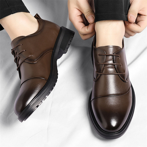 Zapatos Deportivos de Cuero para Hombre, Modernos, Formales, Estilo Británico, Transpirables, con Aumento de Altura Interior, Zapatos Deportivos Redondos para Hombre - Product Image 6
