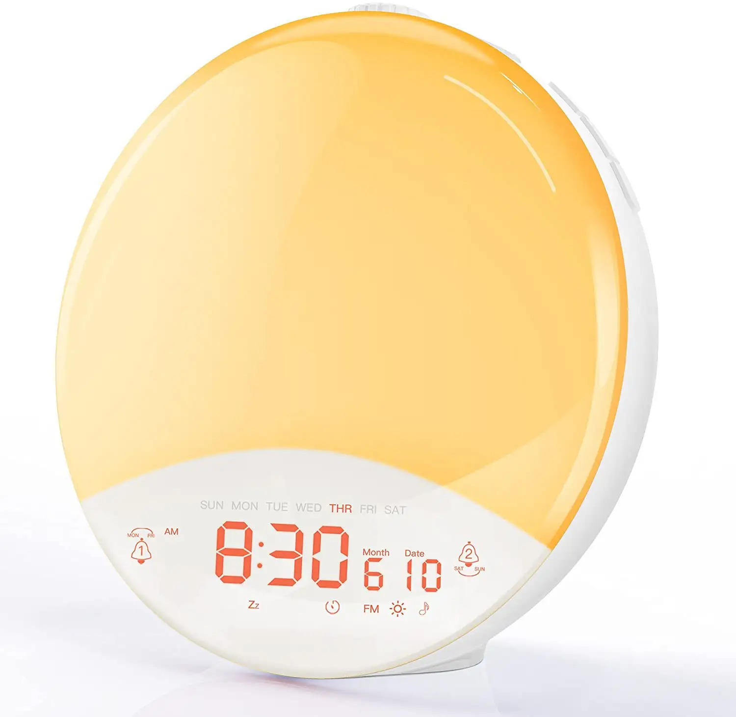 Hot Sale Online Kids Wake up Light Sunrise Digital Alarm Clock Christmas Phone Charger