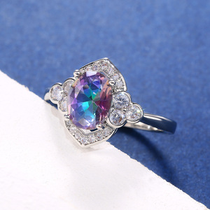 Anillo de Circonia Cúbica de Cuatro Puntas para Mujer, Anillo de Compromiso, Joyería de Moda - Product Image 4