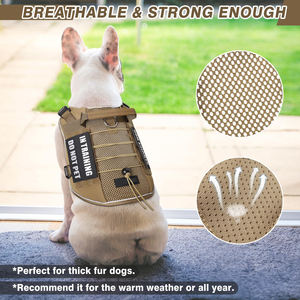 Layanan anjing dalam pelatihan jaring udara lembut bersirkulasi rompi anjing reflektif taktis <span class=keywords><strong>Harness</strong></span> dengan 10 Patch hewan peliharaan - Product Image 5