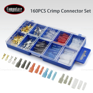 160Pcs Male <b>Crimp</b> Barrel Connector Assortment Kit, Insulated Electrical Spade Terminals with Storage Box for Auto Wiring Repair - Product Image 2