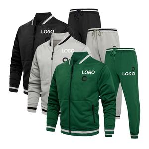 Conjunto de 2 piezas con logotipo personalizado para hombre, chándal de talla grande, ropa de gimnasio para Otoño e Invierno - Product Image 4