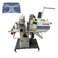 Machine à coudre automatique à double aiguille TOPSEVI TS-254D de qualité industrielle pour la pose de boucles de ceinture sur les jeans, les pantalons et les lignes de production de vêtements