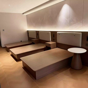 High-quality Modern Eco-Friendly 3 Star Hotel Bedroom <b>Sets</b> Wooden Bed with Nightstands Headboard <b>Side</b> <b>Table</b> and TV Stand - Product Image 4