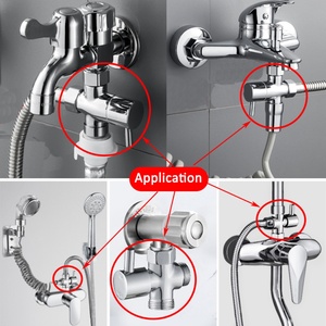 Válvula desviadora de latón cromado pulido para ducha de mano con entrada de agua G3/4 hembra y salida de agua G1/2 y G3/4 - Product Image 6