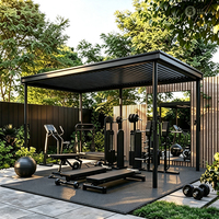 Pergola bioclimatique en aluminium à lames rétractables, imperméable, motorisée, réglable, pour jardin extérieur, véranda, toit pare-soleil, pavillon