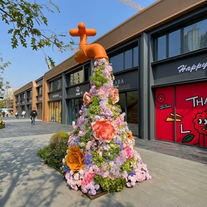 Sculpture de pot de fleurs géant personnalisé, décoration florale surdimensionnée pour jardin, parc, parc à thème - Product Image 6