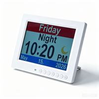 Reloj Digital Electrónico Personalizable de 8 Pulgadas con Nueva Versión de Voz, Reproducción de Audio MP3, Marco de Plástico ABS, Personalizable con MP4 AVI