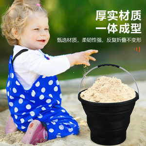 Cubo Plegable de Silicona Ktl Negro 25L para Lavado de Coches, Limpieza de Vegetales, Viajes al Aire Libre, Pesca, Almacenamiento de Agua, Ligero - Product Image 1