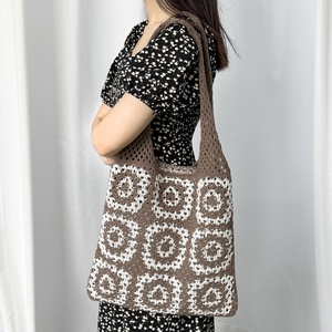 Sacs fourre-tout pour <span class=keywords><strong>femmes</strong></span> en crochet de style bohème de luxe <span class=keywords><strong>Mona</strong></span> 2024, vintage, plage, shopping, deux poignées, printemps été, polyester - Product Image 3