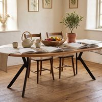 Table à manger extensible moderne en bois, ronde à ovale, avec rail silencieux robuste, plateau en MDF, pieds en métal, pour usage hôtelier, vente en gros