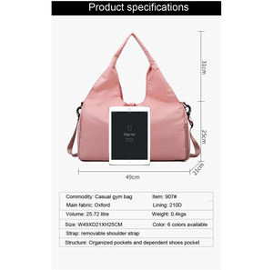 Venta caliente viaje gimnasio fitness deportes al aire libre yoga multifunción bolso de hombro impermeable seco húmedo bolsa separada <span class=keywords><strong>saco</strong></span> hombres mujeres - Product Image 2