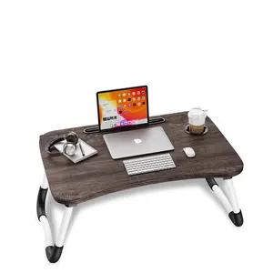 2020 rustic brown metal laptop and printer stand desk aluminum lightweight foldable lazy laptop desk laptop standstand for desk