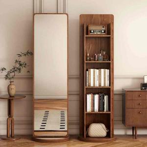 Étagère de rangement sur mesure pleine longueur avec miroir, décoration intérieure multifonctionnelle, design moderne - Product Image 1