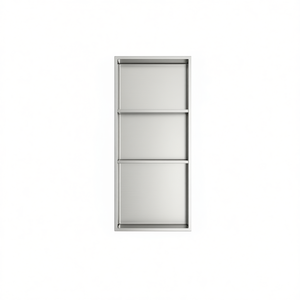 Nicho de Ducha de Acero Inoxidable 13 x 25 con Doble Estante, Níquel Cepillado, Estantes Empotrados para Baño - Product Image 1