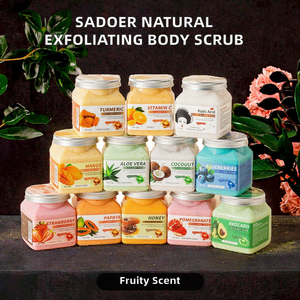 Crème corporelle exfoliante douce et éclaircissante au sucre de bain, naturelle, citron, fraise, escargot, herbes et fruits, la plus vendue - Product Image 2