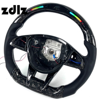 Volante Personalizado de Fibra de Carbono Forjado con Cuero Perforado LED para Mercedes Benz W205 W204 W202 W203 AMG 2016 2017 2018, Interior de Auto