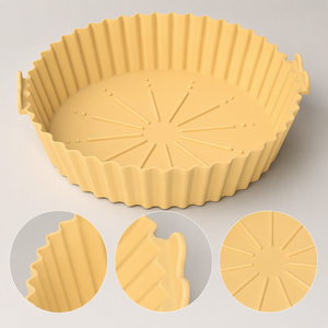Revêtement en silicone de qualité alimentaire pour friteuse à air, réutilisable, imperméable, résistant à l'huile, avec rebord surélevé pour la cuisson en cuisine - Product Image 4
