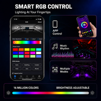 Kit d'éclairage LED d'ambiance pour voiture, acrylique RGB, contrôle par application, synchronisation musicale, décoration intérieure, logo personnalisé, commande en gros
