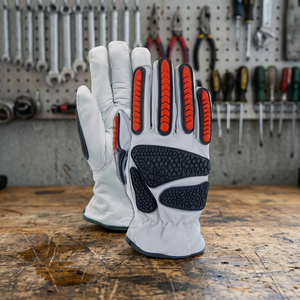High-quality High-performance Impact Resistant Leather Non-slip <b>Fire</b> Proof Anti-Cut 10-inch Safety Cuff Mechanical Safety Gloves - Product Image 4