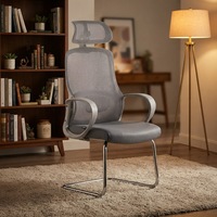 Chaises de bureau modernes à dossier haut pour conférences, chaises de formation en maille sans roulettes pour visiteurs