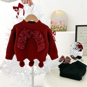 Set Casual due pezzi per ragazze autunno inverno maglione completo e Tutu di capodanno con fiocco con paillettes Set da <span class=keywords><strong>ragazza</strong></span> dolce e alla moda - Product Image 6