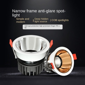 Iluminación de punto de luz descendente empotrada inteligente LED de cambio CCT regulable de alta calidad con reflector dorado Iluminación comercial para hotel - Product Image 2