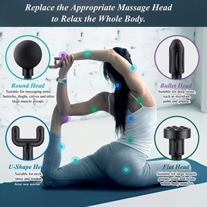 Portable Muscle Treatment Massage Gun Mini Percussion Hand Held Massager for Athletes Deep Tissue with 6 Speeds <b>Vibration</b> - Product Image 2