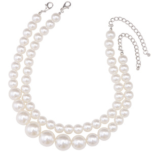 สร้อยคอโชคเกอร์หลายชั้นไข่มุกเทียมสไตล์ยุโรปอเมริกันสำหรับผู้หญิง เครื่องประดับสำหรับงานปาร์ตี้ - Product Image 5