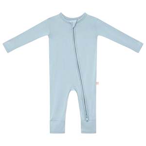Pyjama pour bébé OEKO en viscose de bambou, double fermeture éclair, doux et soyeux, confortable, pour nouveau-né, avec mitaines pliables, respectueux de l'environnement - Product Image 1