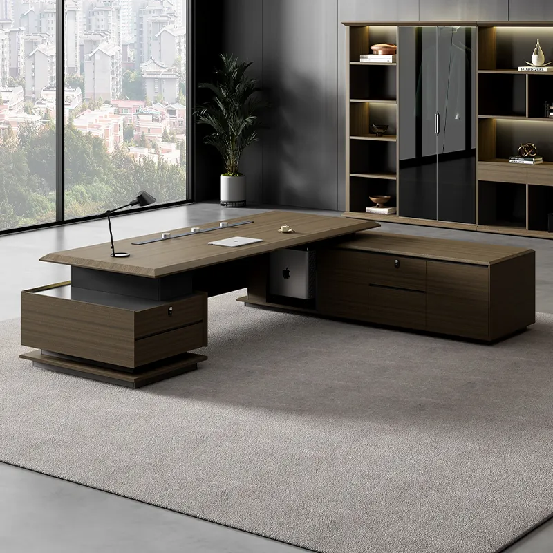 Modern executive boss CEO table luxury wooden office furniture desk design