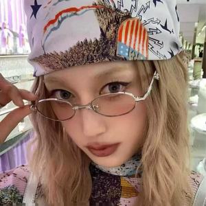 Gm Small Frame Folding Oval <b>Sunglasses</b> For Women Metal Frame Pc Lens Uv400 Protection Class 2 Sunshades - Product Image 3